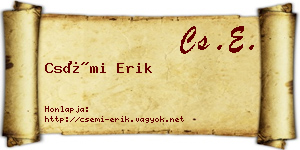 Csémi Erik névjegykártya