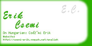 erik csemi business card